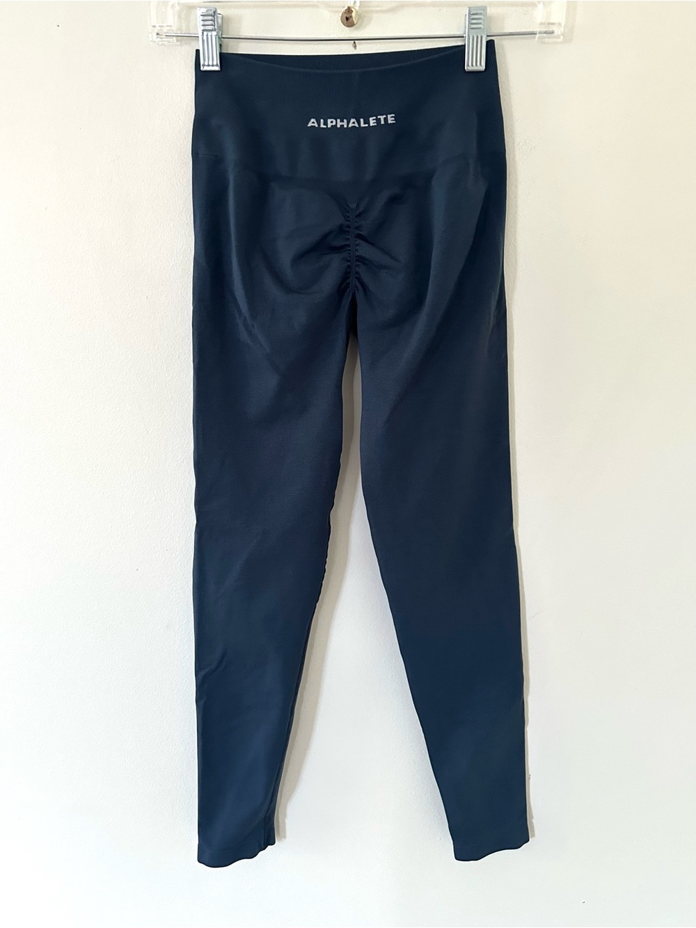 Alphalete Womens Amplify Butt Scrunch Seamless Workout Leggings True Indigo Sz S
